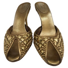 Gucci by Tom Ford Gold leather studs sandals