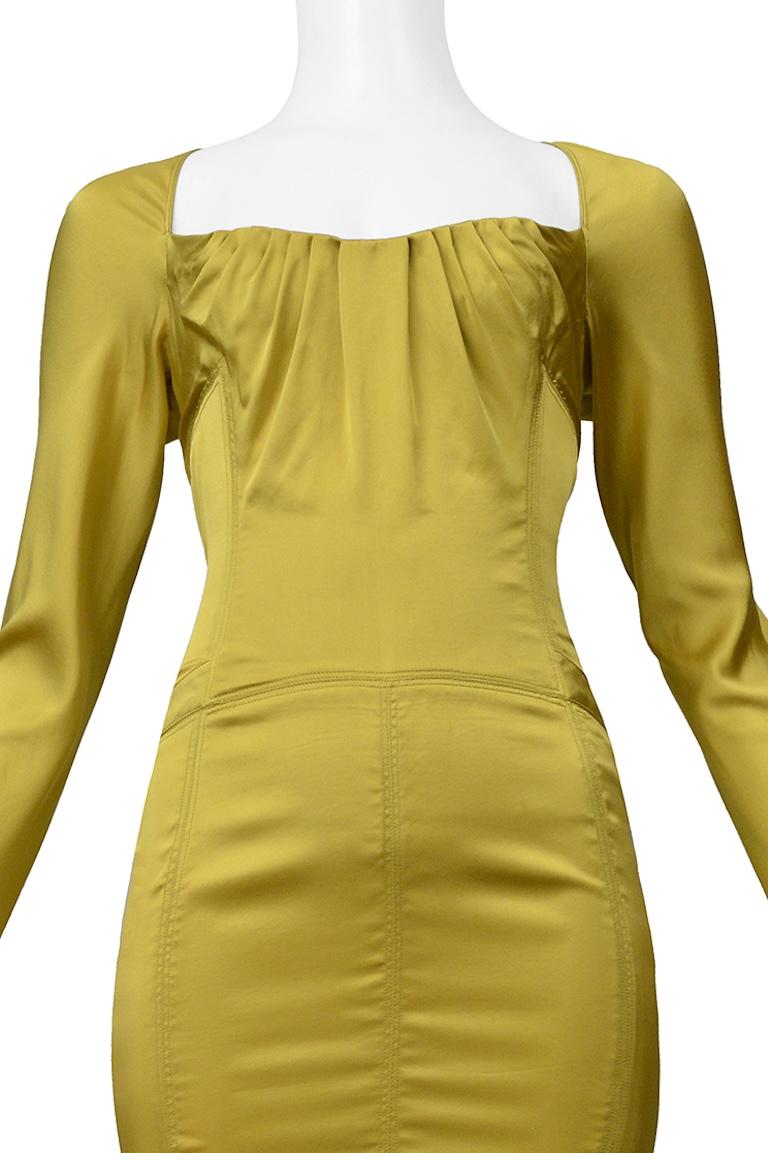 Gucci By Tom Ford Gold Satin Corset Dress 2003 In Excellent Condition In Los Angeles, CA