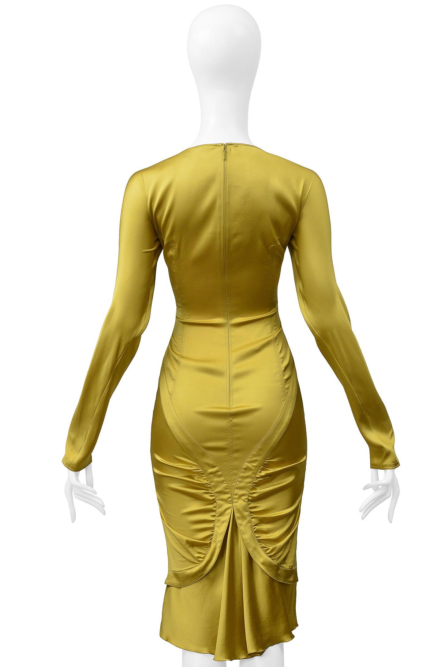 Gucci By Tom Ford Gold Satin Corset Dress 2003 1