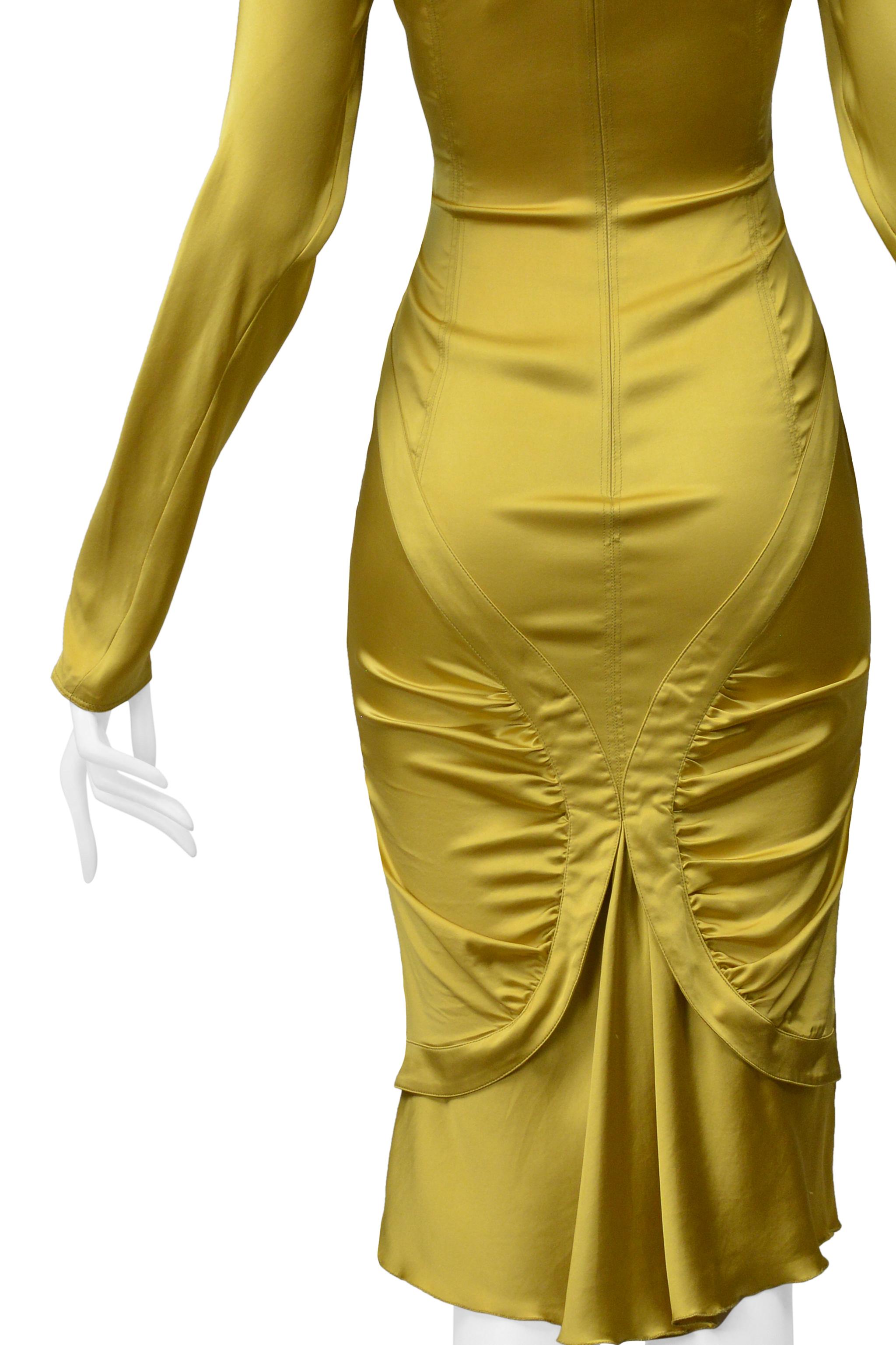 Gucci By Tom Ford Gold Satin Corset Dress 2003 2