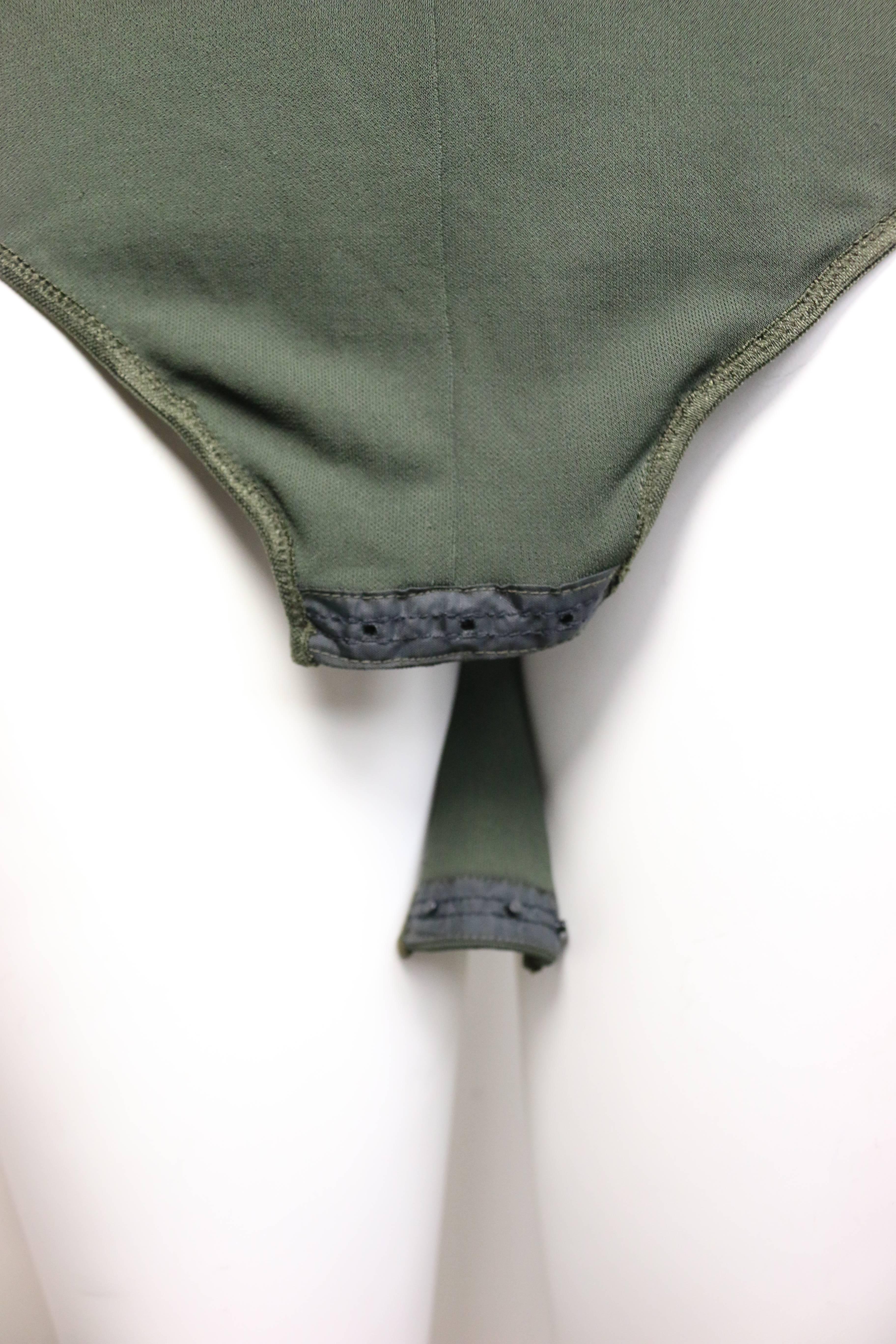 Women's Gucci by Tom Ford Green Bodysuit Long Sleeves Shirt For Sale