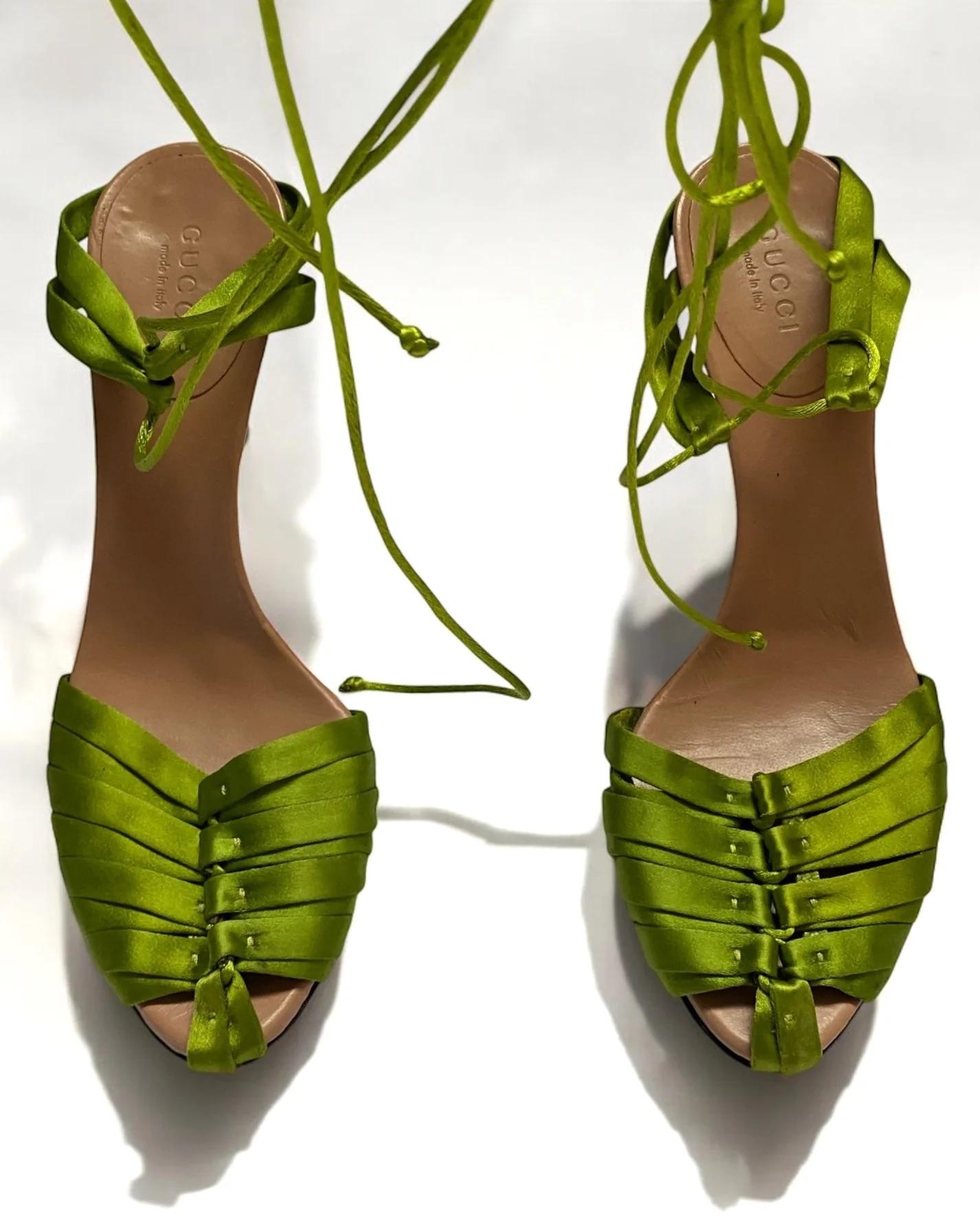 Women's or Men's Gucci by Tom Ford Green Corset Heels, SS 2004