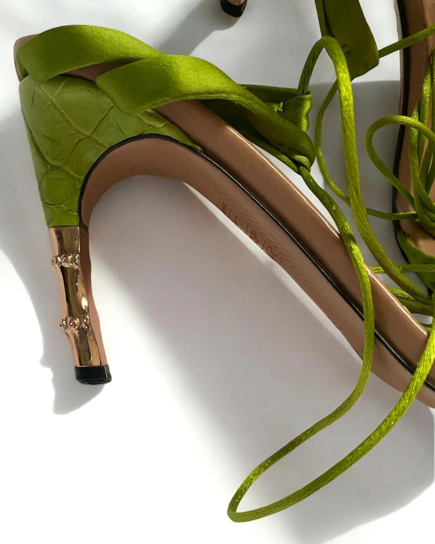 Gucci by Tom Ford Green Corset Heels, SS 2004 1