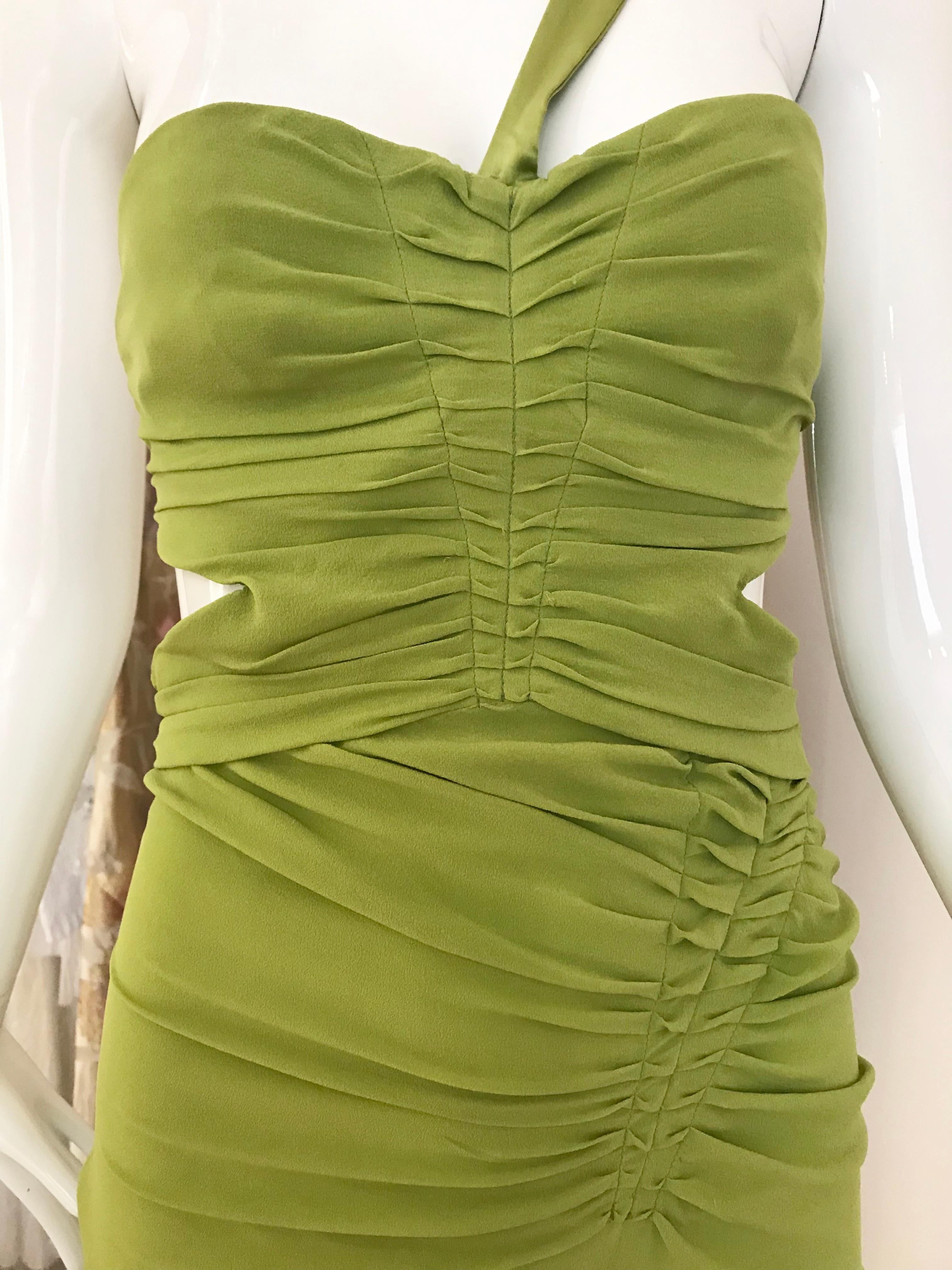 Gucci by Tom Ford Green Silk Cocktail Dress 3