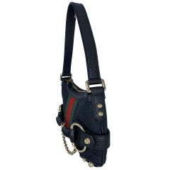 Gucci by Tom Ford Horse Bit Mini Bag Chain GG Monogram Green & Red Webbing