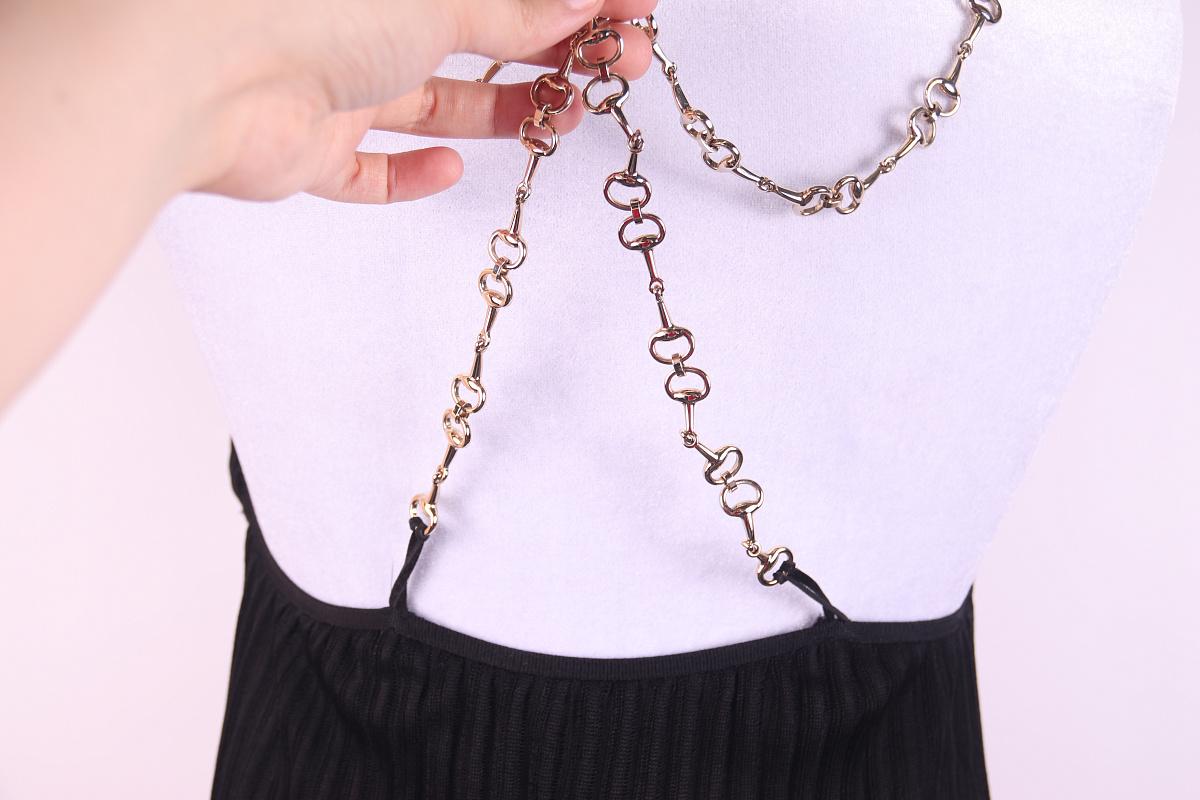 Gucci By Tom Ford Horsebit chain Black viscose dress 2000s
Incredibly seductive black dress made in the elegant and sexy style of Tom Ford. Approximately dates back to the late 1990s, early 2000s.
Made in Italy.
Size by tag: M
Condition: 
Features: