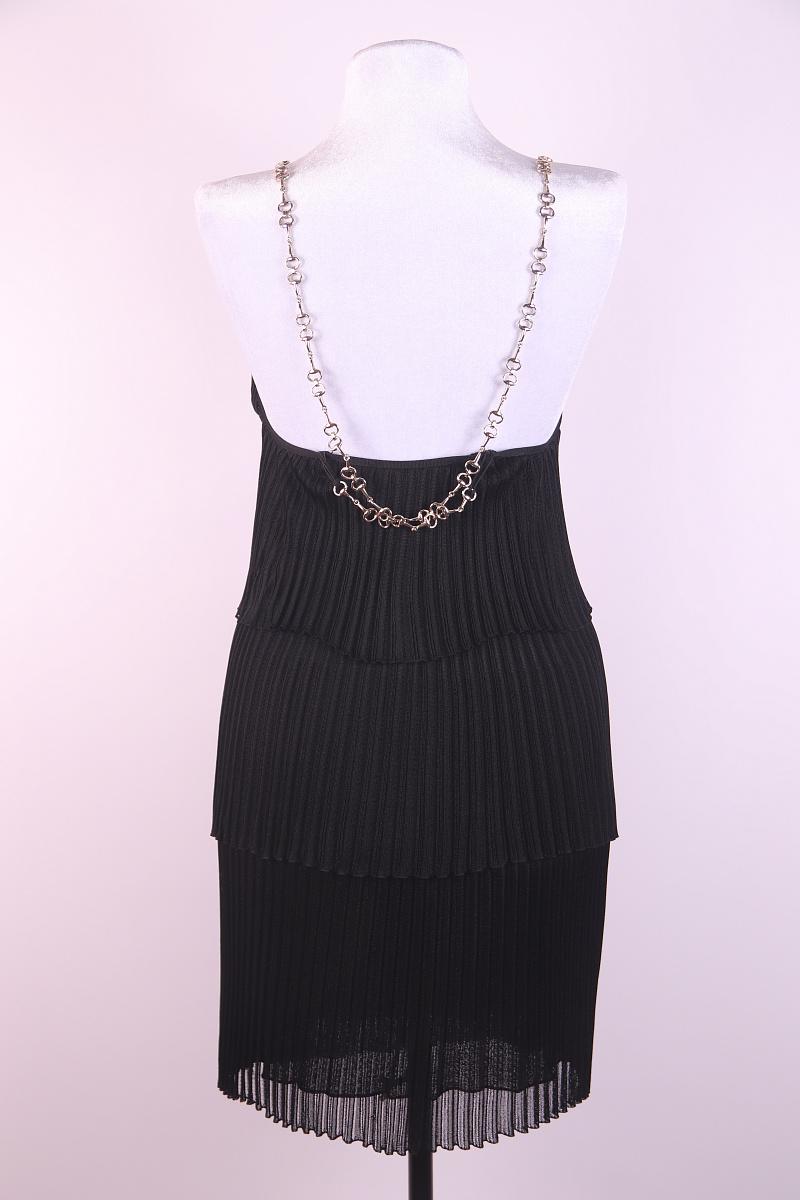 Gucci By Tom Ford Horsebit chain Black viscose dress 2000s In Excellent Condition For Sale In Алматинский Почтамт, KZ