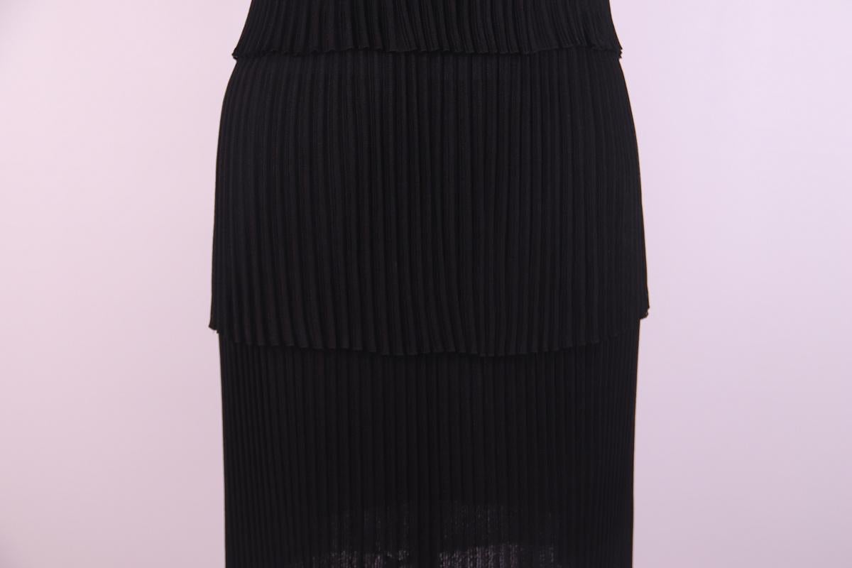 Gucci By Tom Ford Horsebit chain Black viscose dress 2000s For Sale 3