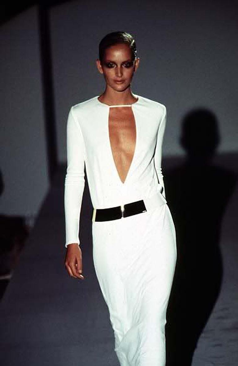 Gray Gucci by Tom Ford Iconic 1996 Halston Inspired White Dress Gown Published