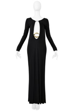 Gucci By Tom Ford Iconic Cutout Gown With Gold Belt 1996
