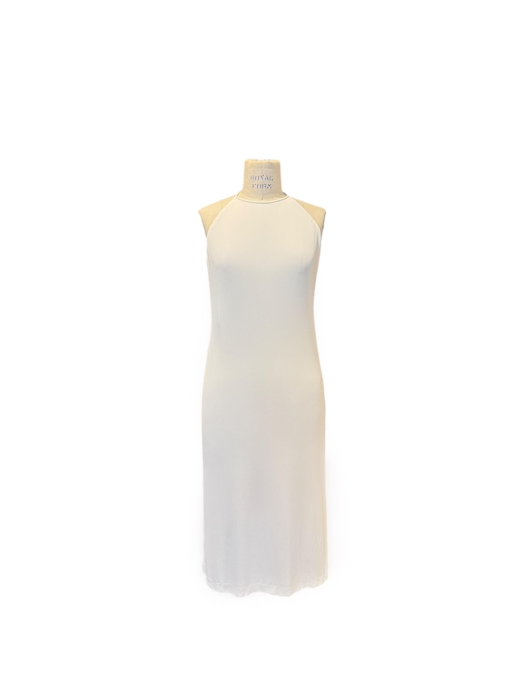 Women's Gucci by Tom Ford Ivory Backless Jersey Dress with GG Clasp, S/S 1998 For Sale