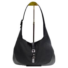 Gucci By Tom Ford Jackie O Nylon Handbag Black