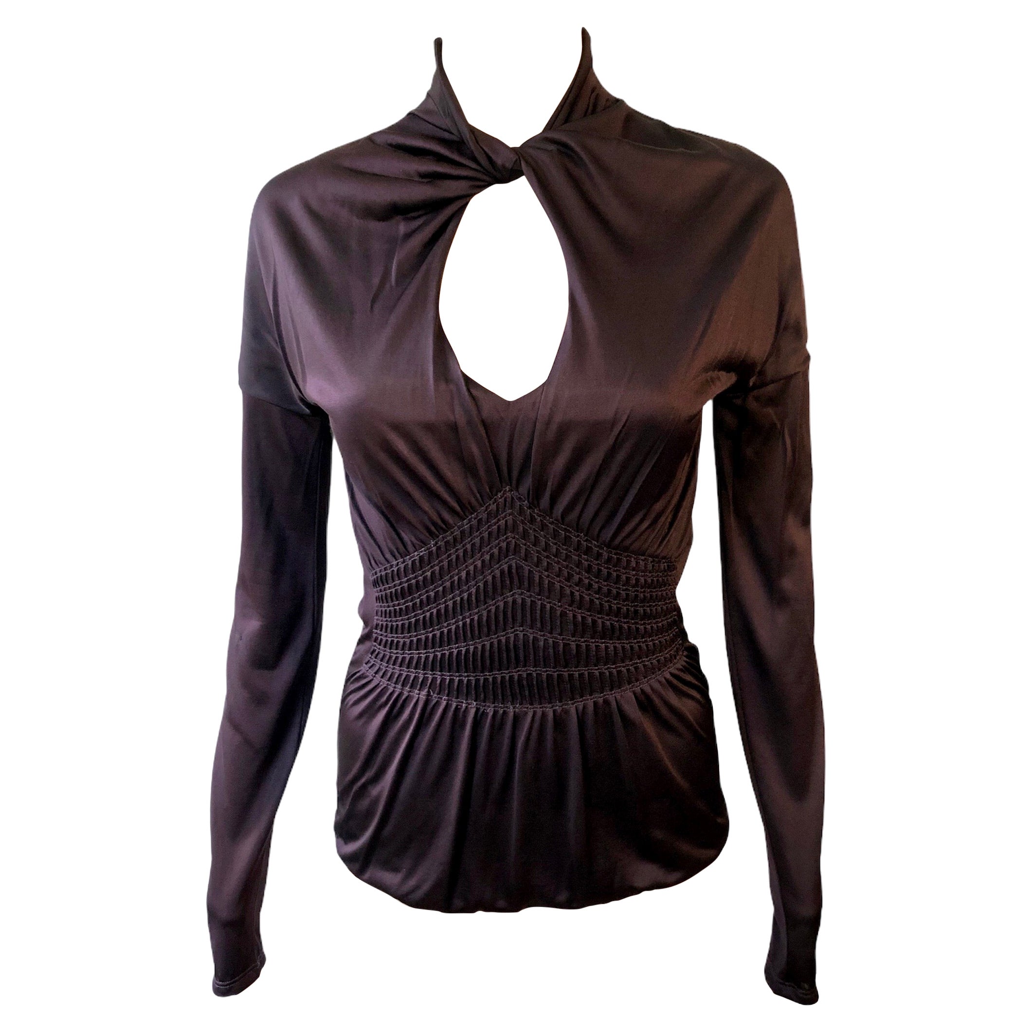 Gucci by Tom Ford Schlüsselloch Cutout-Bluse Top