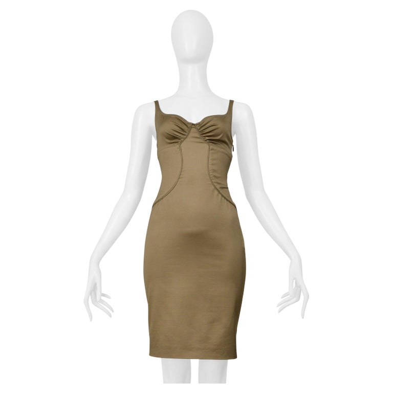 khaki cocktail dress Maryk Mesh Mini Dress / Khaki | MESHKI
