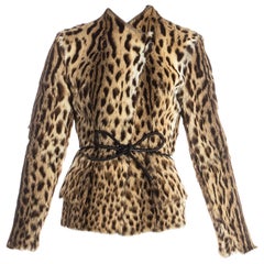 GUCCI BY TOM FORD FOX FUR & LEOPARD PRINTED CONVERTIBLE COAT 1999