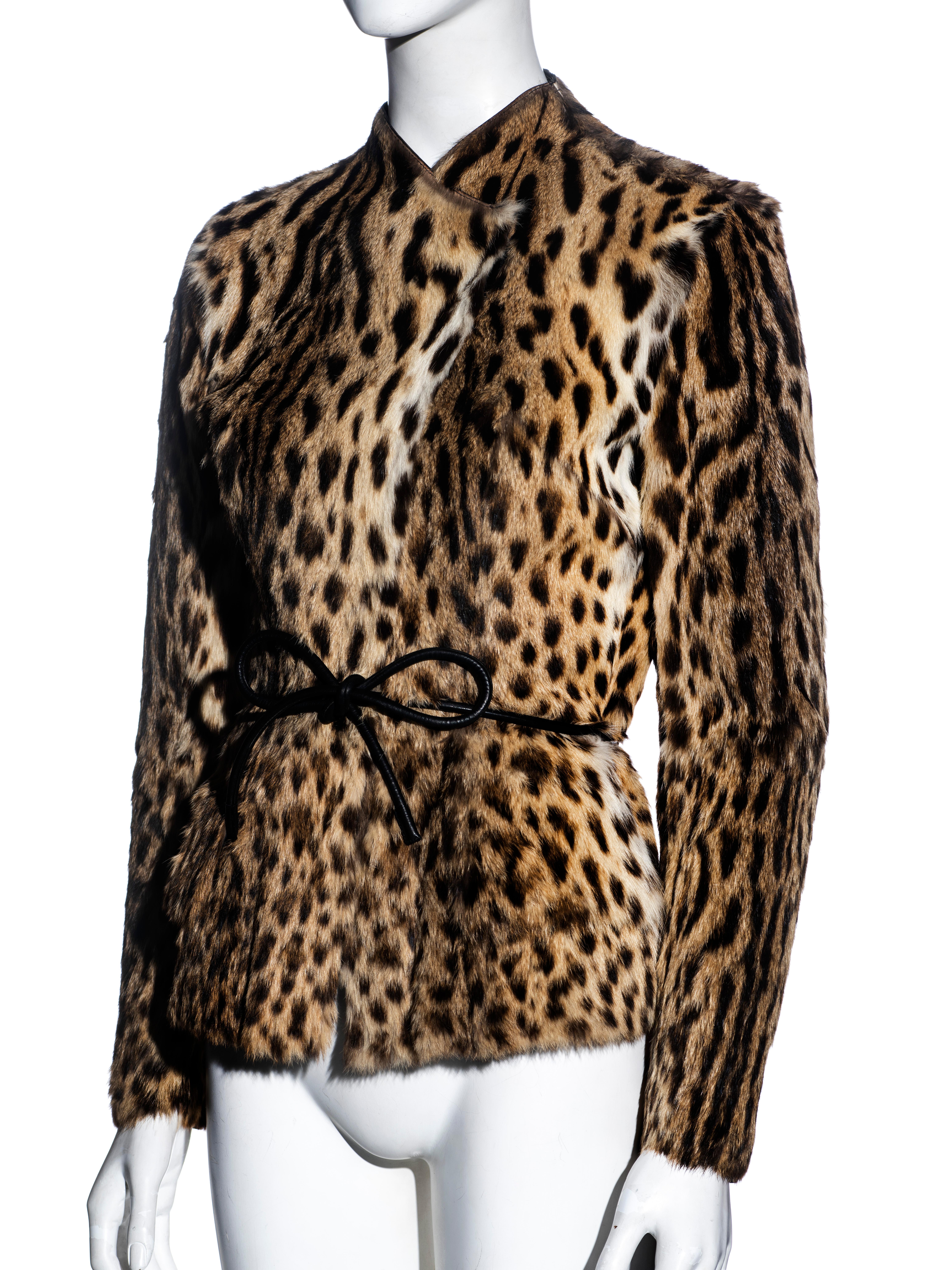 Gucci by Tom Ford leopard print rabbit fur jacket, fw 1999 In Excellent Condition For Sale In London, GB