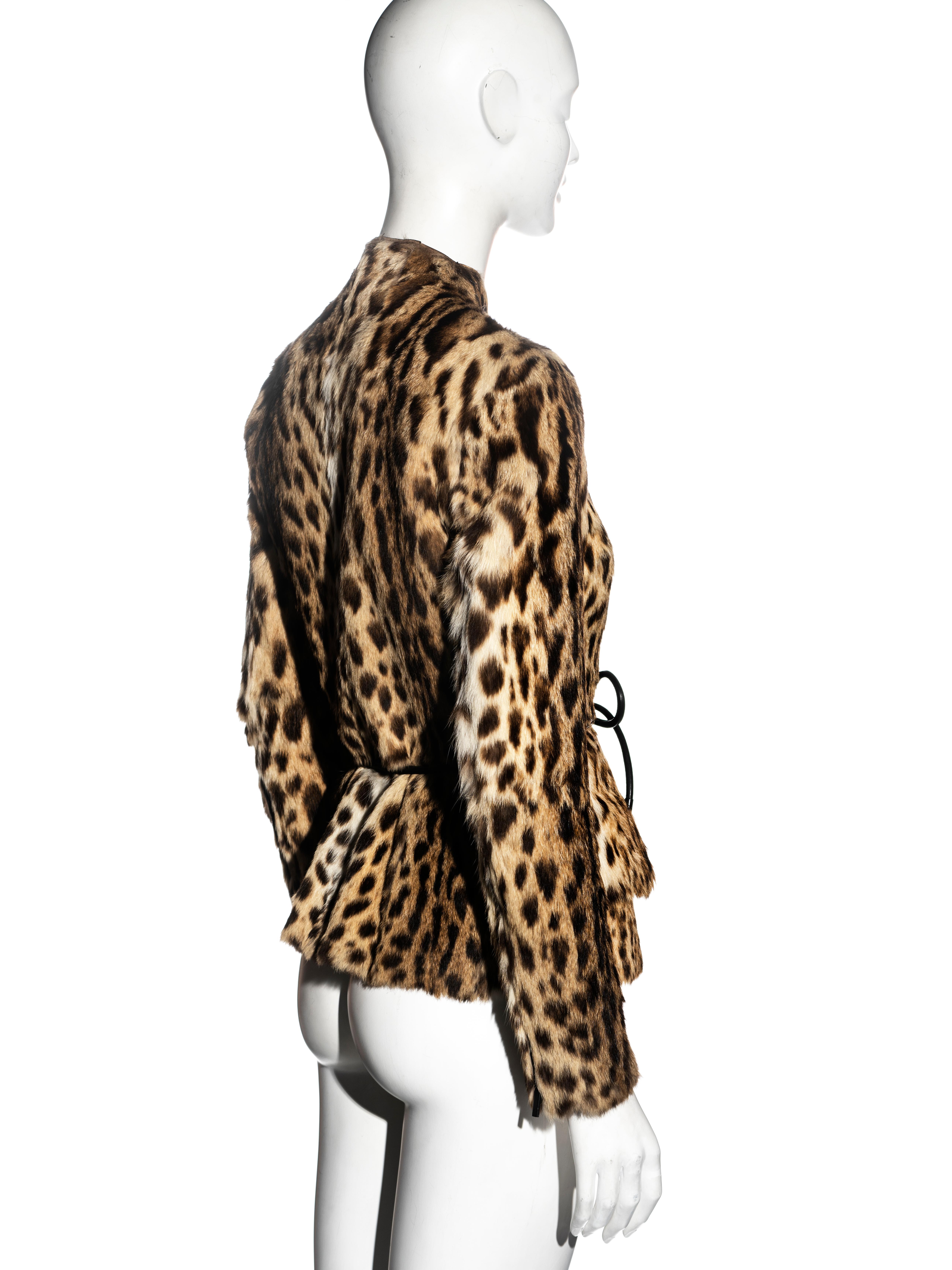 Women's Gucci by Tom Ford leopard print rabbit fur jacket, fw 1999 For Sale