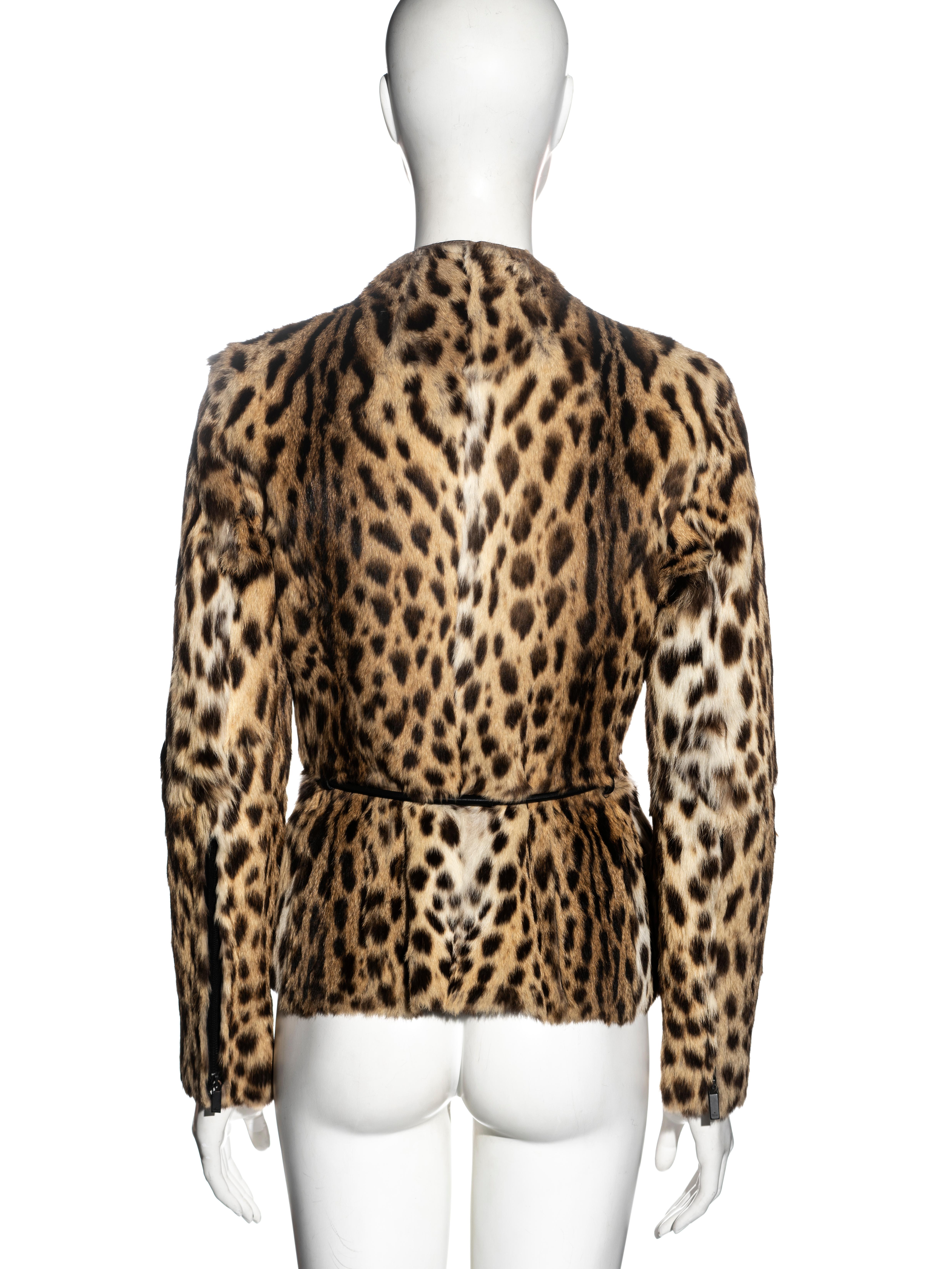 Gucci by Tom Ford leopard print rabbit fur jacket, fw 1999 For Sale 1