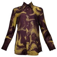 Gucci by Tom Ford Marble Print Dress Shirt 2001