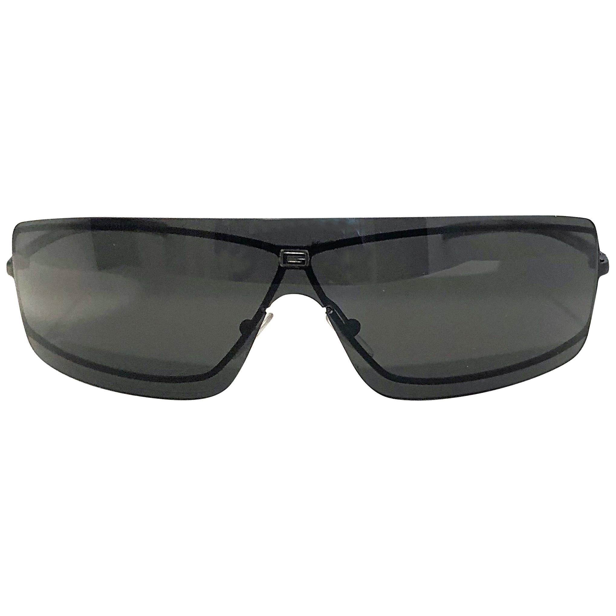 Gucci by Tom Ford Matrix Black Grey Rimless Unisex 1990s Vintage 90s  Sunglasses