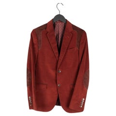 Gucci By Tom Ford Men Blazer Men Corduroy Leather App Jacket Size ITA46 (S/M), S