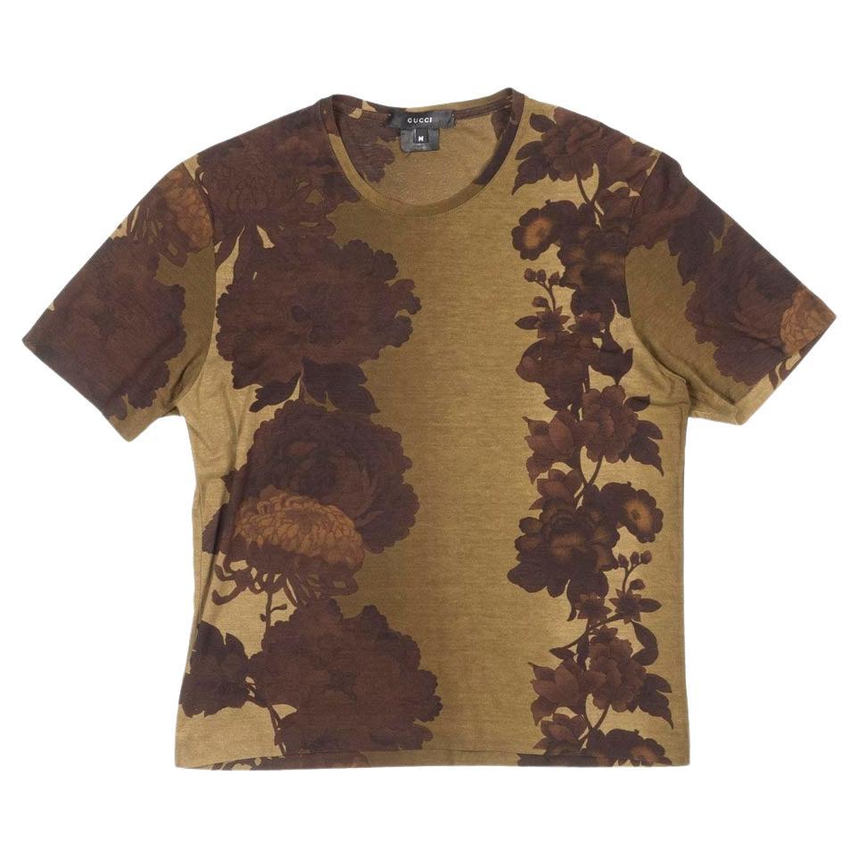 Gucci by Tom Ford Men T-Shirt Floral Print  Unisex Size M S498 For Sale