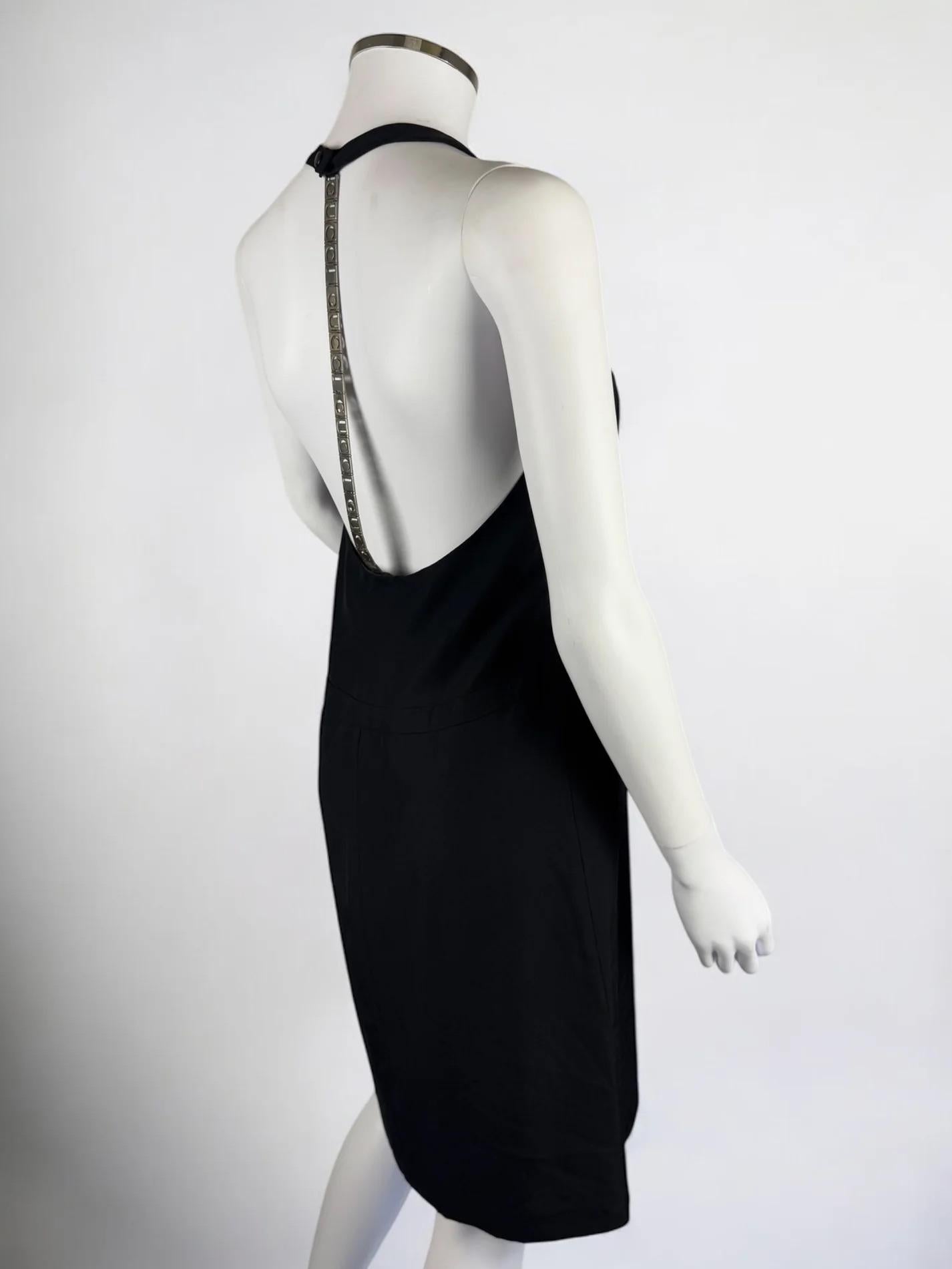 Gucci by Tom Ford Metal Chain Logo Back Mini Dress, 1996 For Sale 1