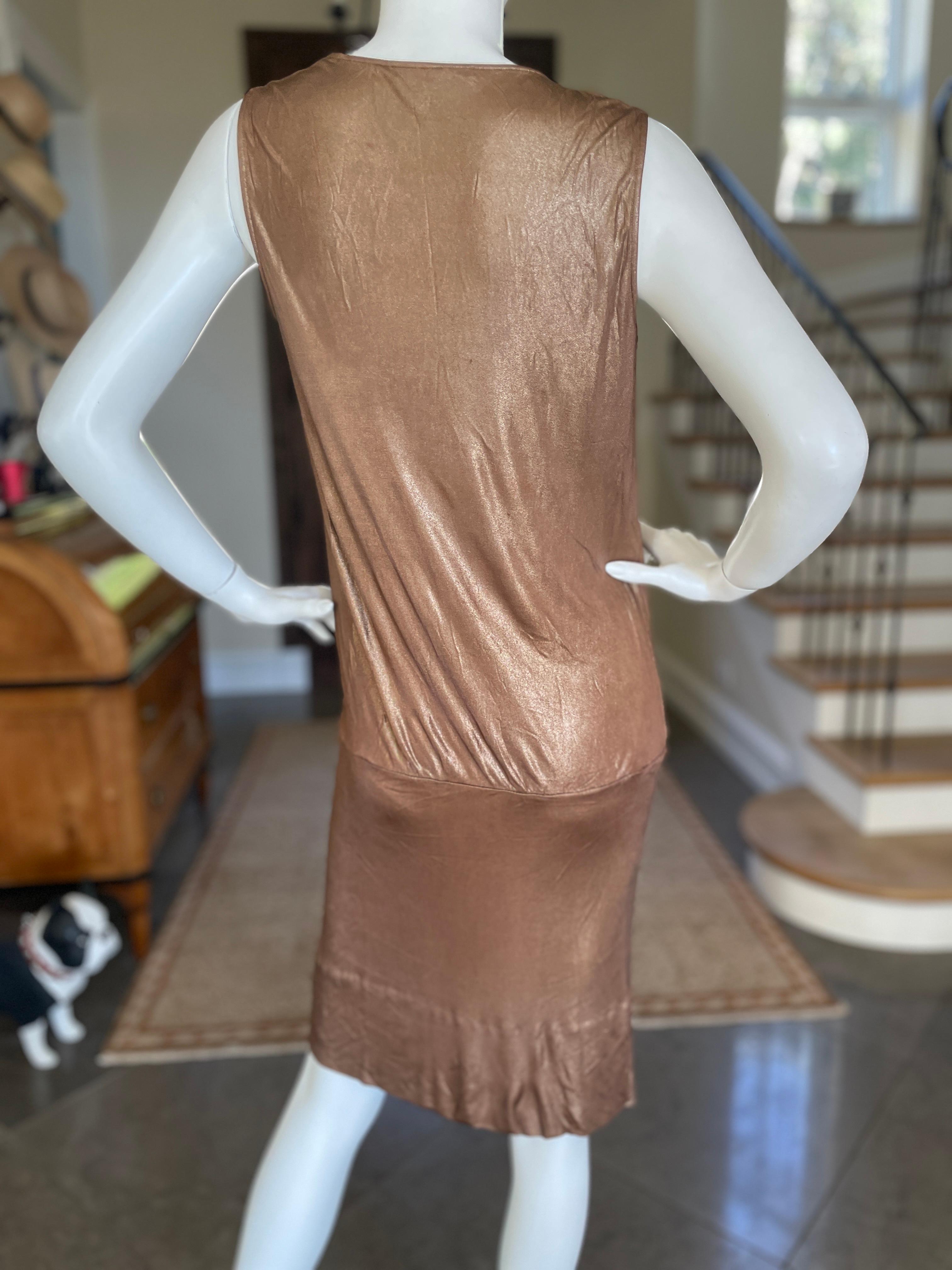 Gucci by Tom Ford Metallic Bronze Draped Cocktail Dress  In Good Condition For Sale In Cloverdale, CA