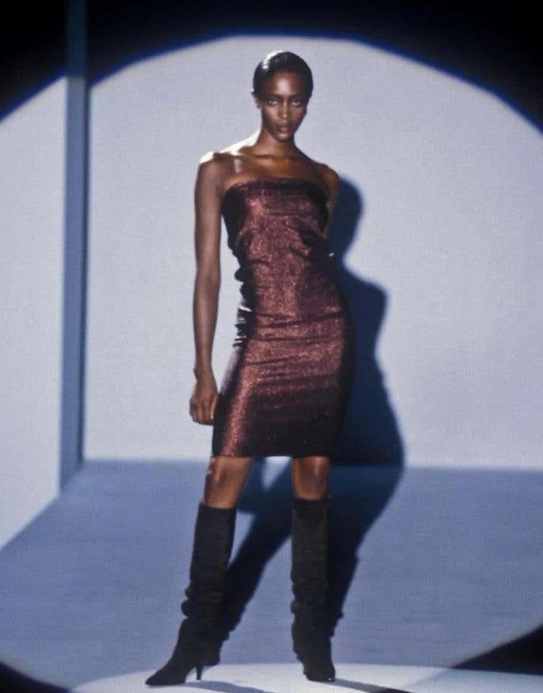 Black Gucci by Tom Ford Metallic Lurex Dress, SS 1997