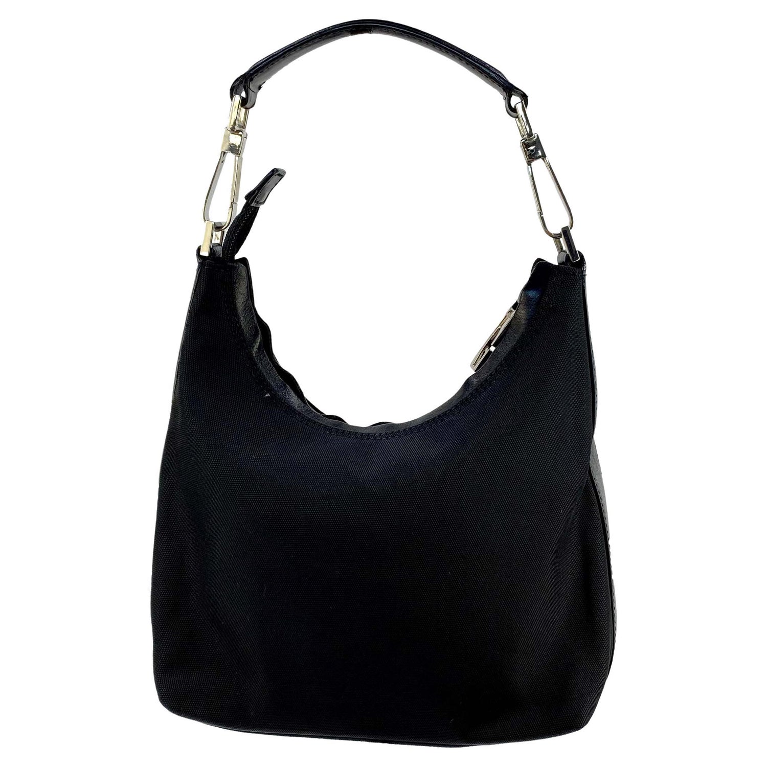1990s Gucci by Tom Ford Mini Black Nylon Hobo For Sale at 1stDibs