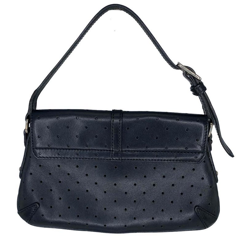 Gucci by Tom Ford Mini Perforated Leather Reins Bag Black In Good Condition For Sale In Philadelphia, PA