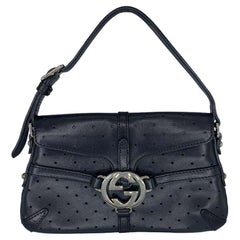 Gucci by Tom Ford Mini Borsa in pelle traforata per le redini Nero
