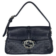 Gucci by Tom Ford Mini Perforated Leather Reins Bag Black