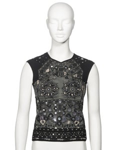 Gucci by Tom Ford Mirror-Embroidered Artisanal Backless Cotton Top, ss 1999