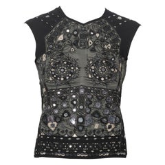 Top Gucci by Tom Ford dos nu en coton artisanal brodé en miroir, 1999