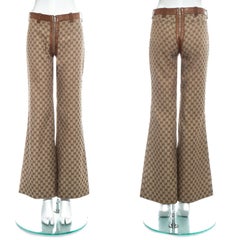 Gucci by Tom Ford monogram canvas and leather pant suit, fw 2000