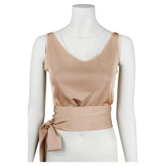 Gucci by Tom Ford Nude Silk Knit Wrap Tie Top, Late 1990s Size S