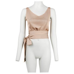 Gucci by Tom Ford Nude Silk Knit Wrap Tie Top, Late 1990s Size S