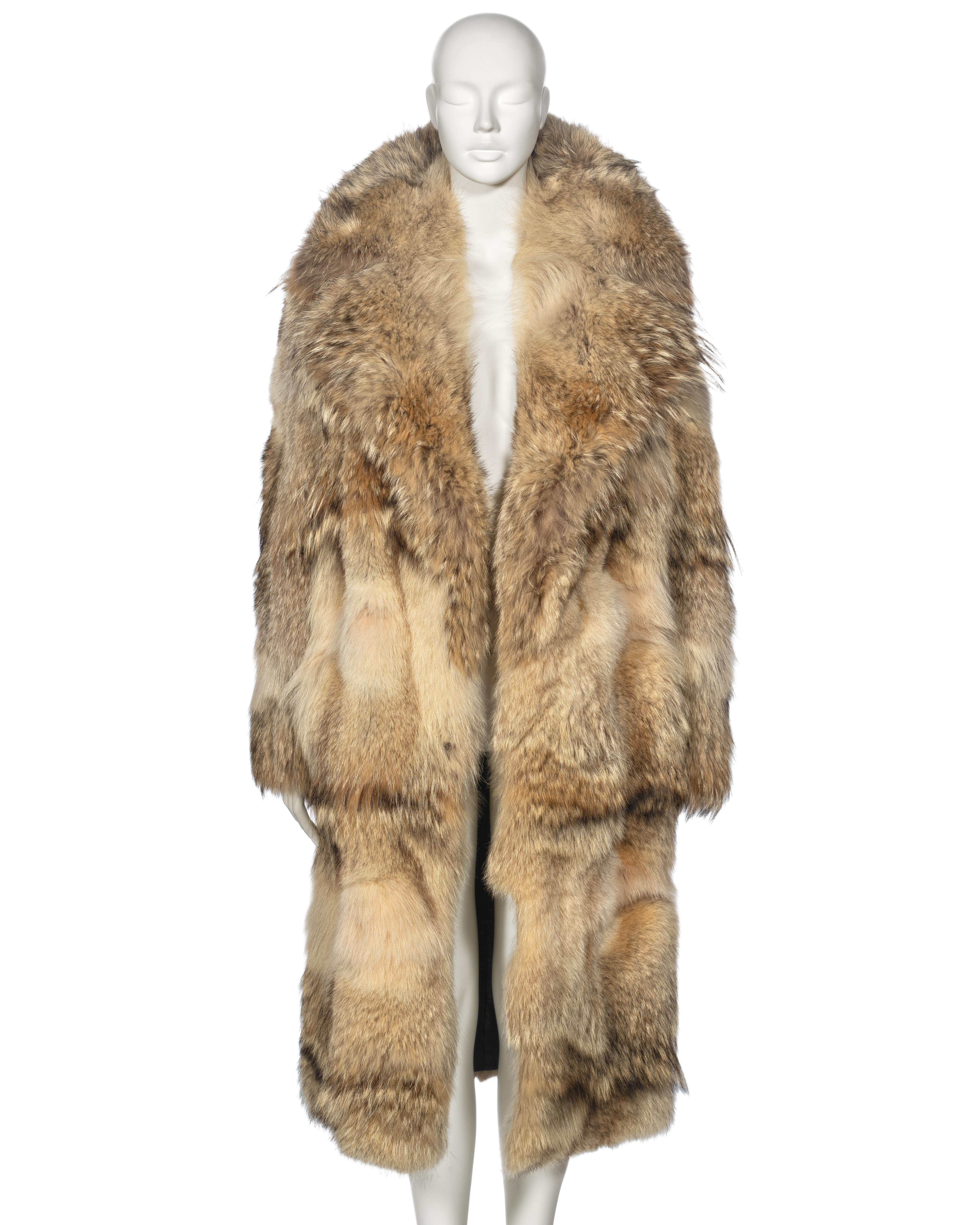 ▪ Archival Gucci Fur Coat
▪ Creative Director: Tom Ford
▪ Fall-Winter 1998
▪ Crafted from authentic coyote fur
▪ Backed with high-quality black leather for durability and structure
▪ Designed with an oversized fit
▪ Features a large collar 
▪