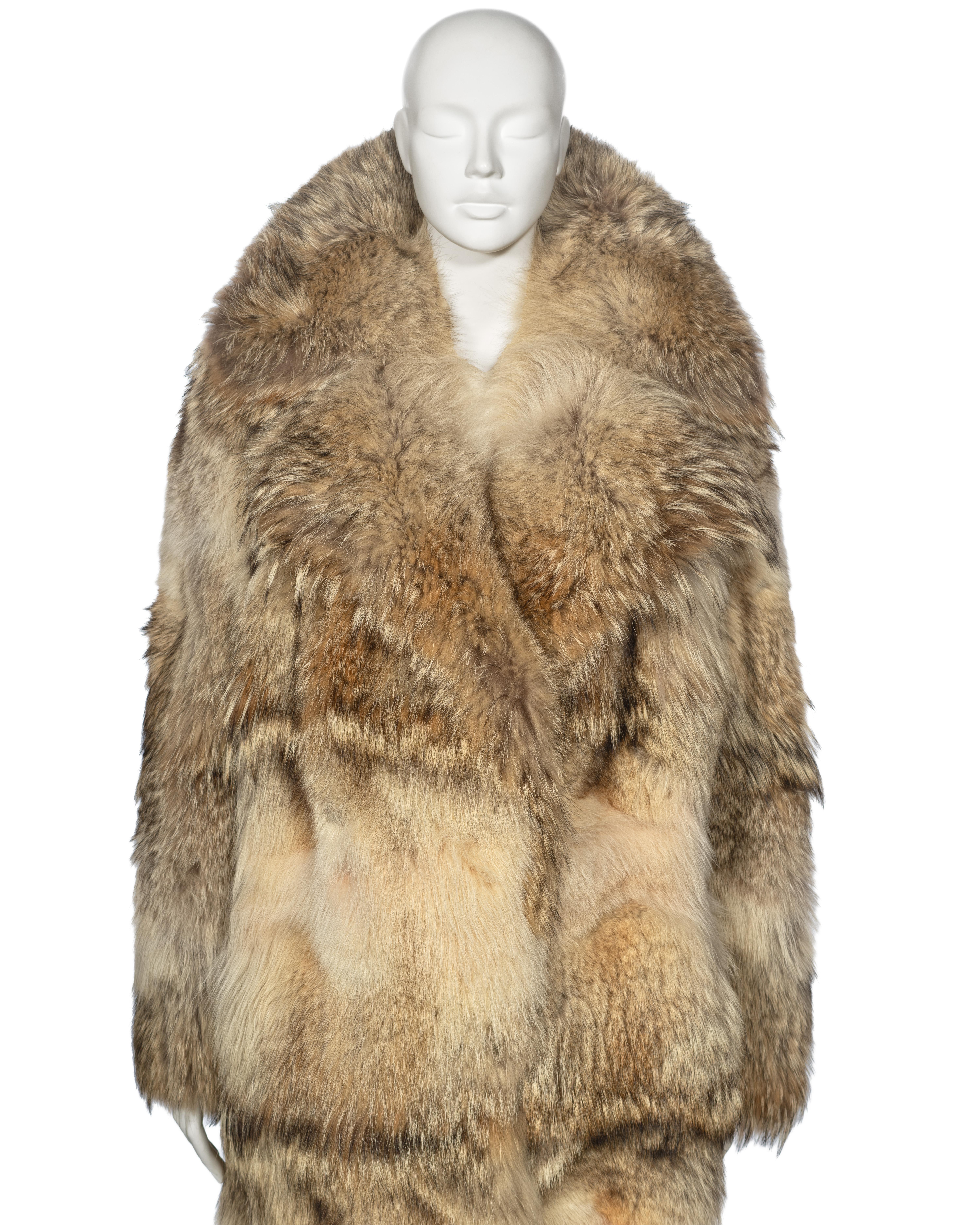 Gucci by Tom Ford Oversized Coyote Fur Coat, fw 1998 2