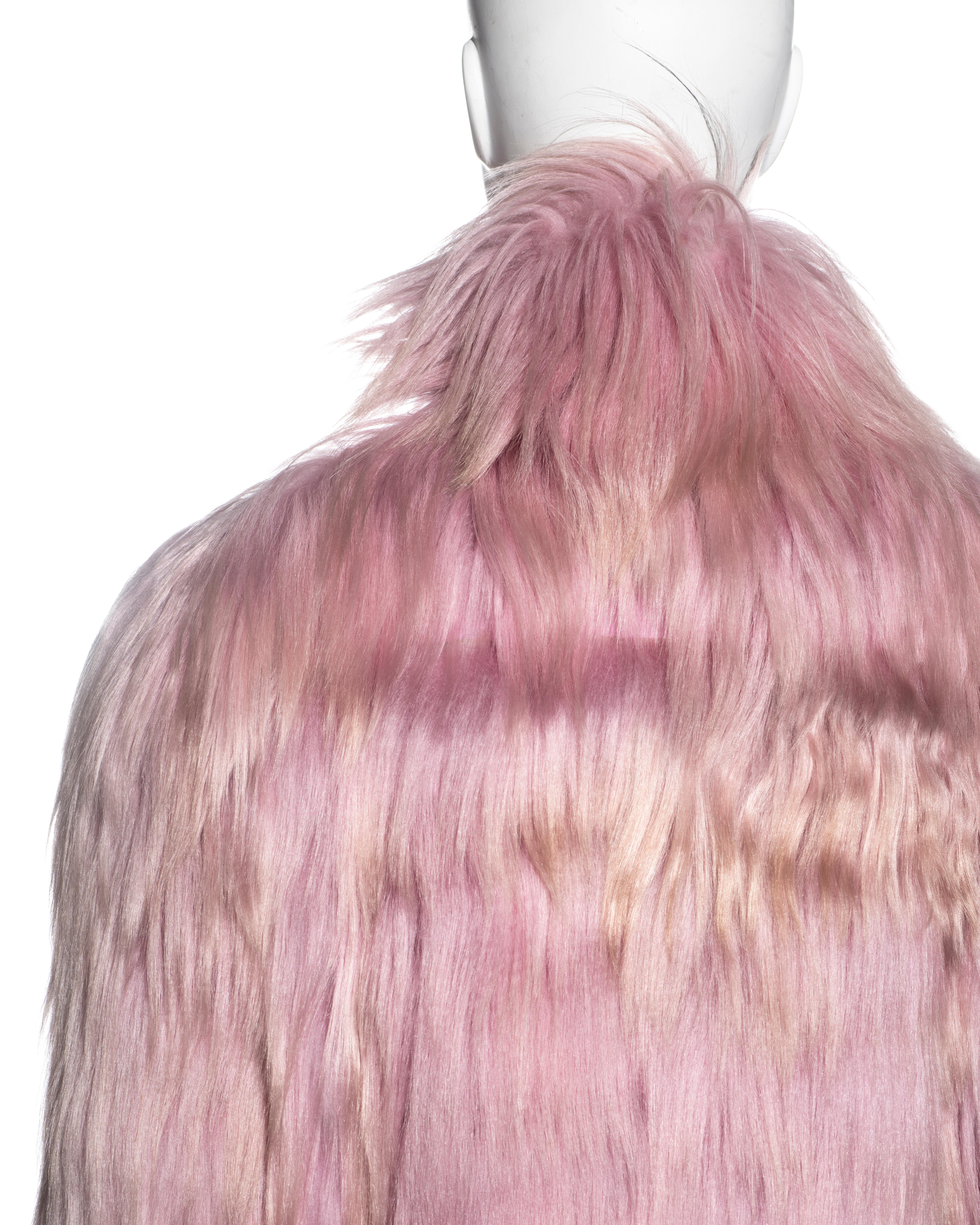 Gucci by Tom Ford oversized pink goat hair coat, fw 2001 For Sale 6