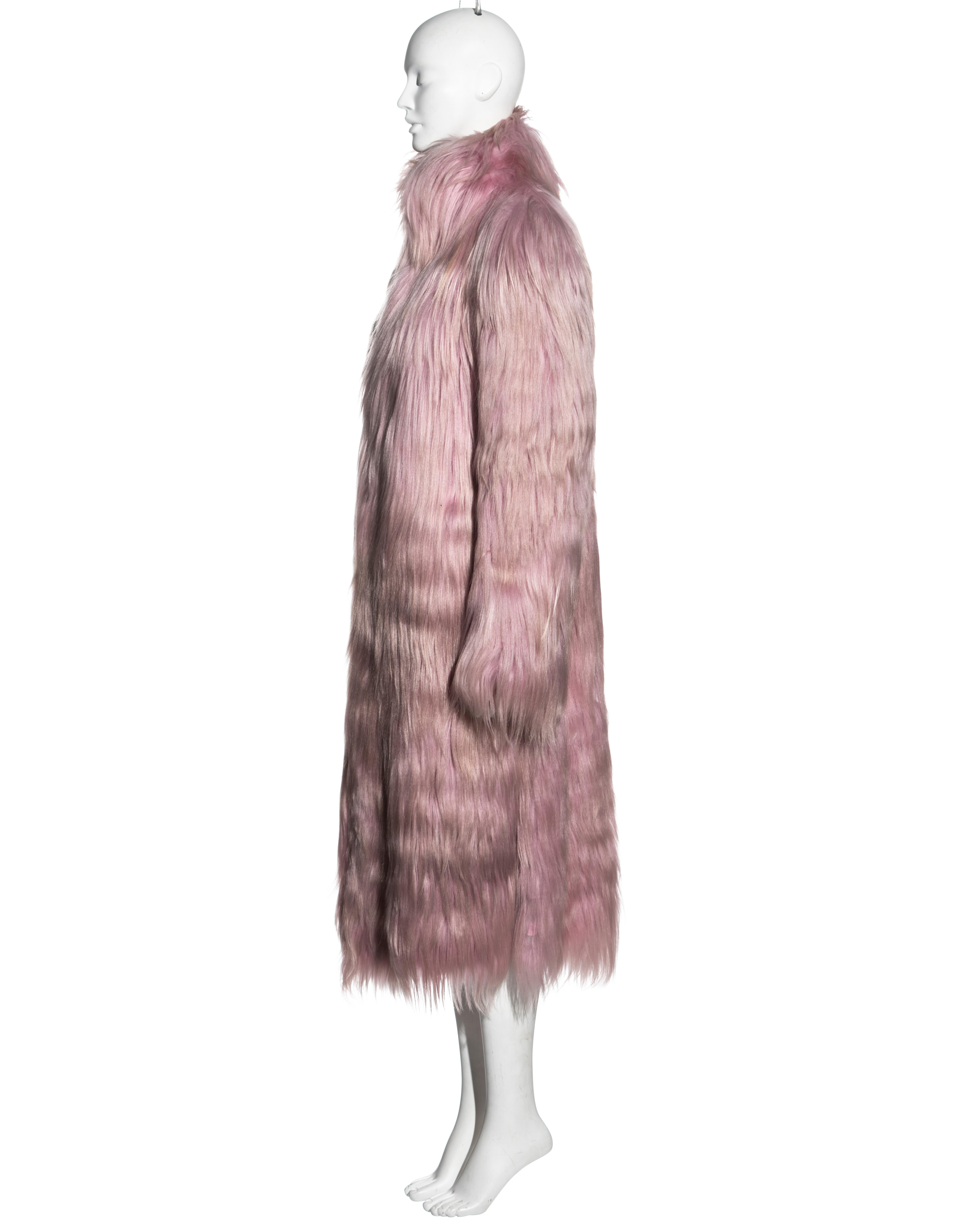 Gucci by Tom Ford oversized pink goat hair coat, fw 2001 7