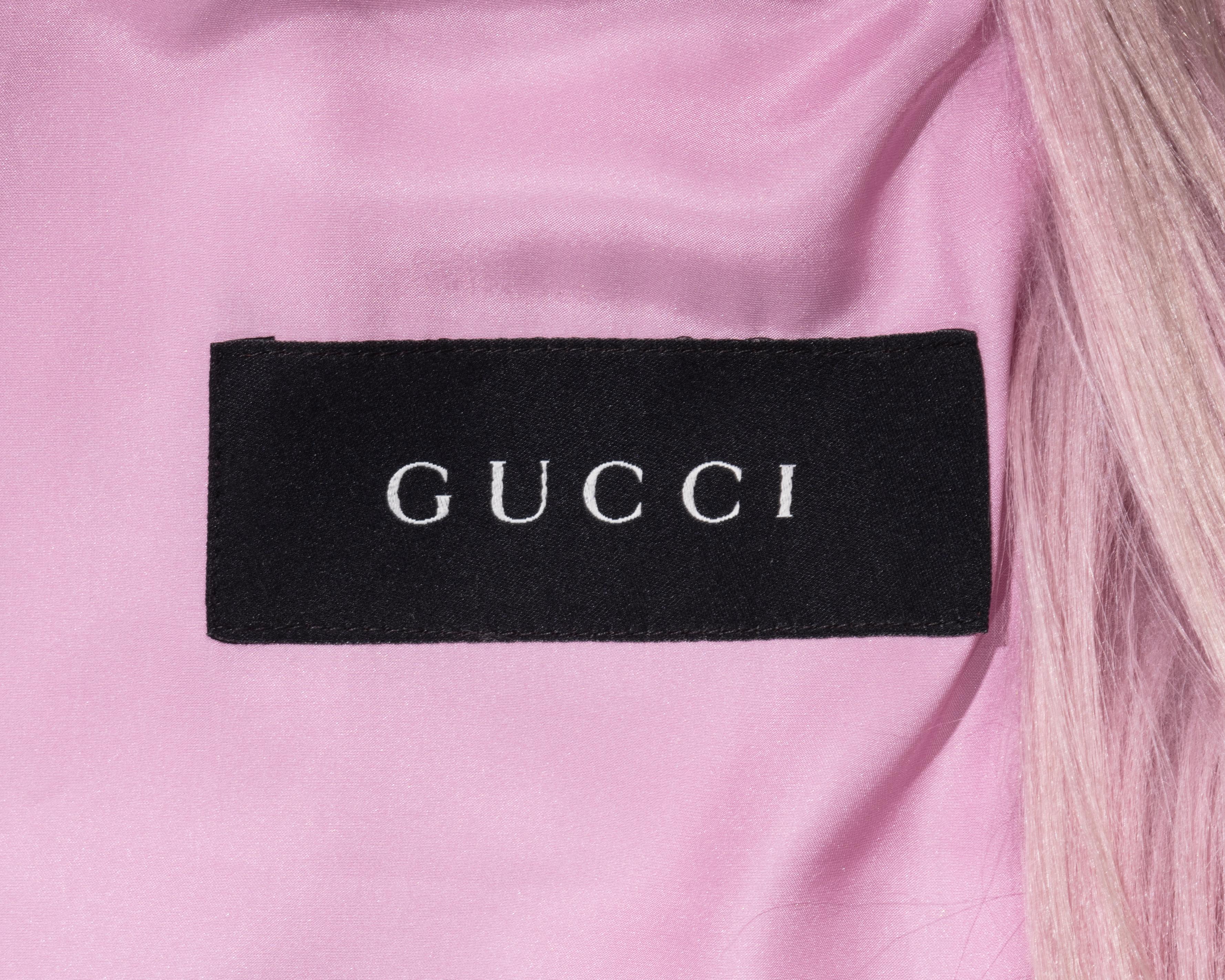Gucci by Tom Ford oversized pink goat hair coat, fw 2001 8