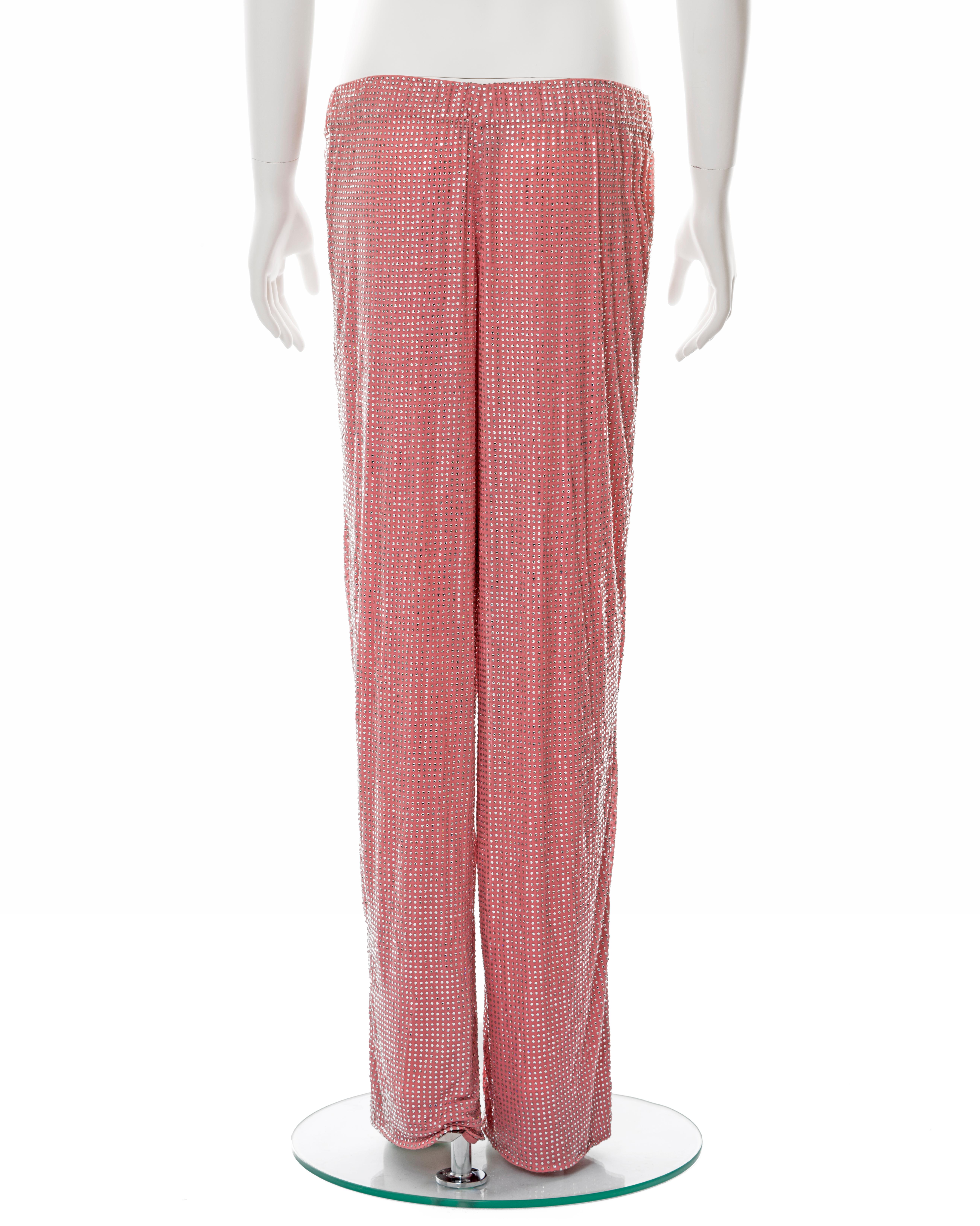 Gucci by Tom Ford pink crystal beaded low rise evening pants, ss 2000 For Sale 5