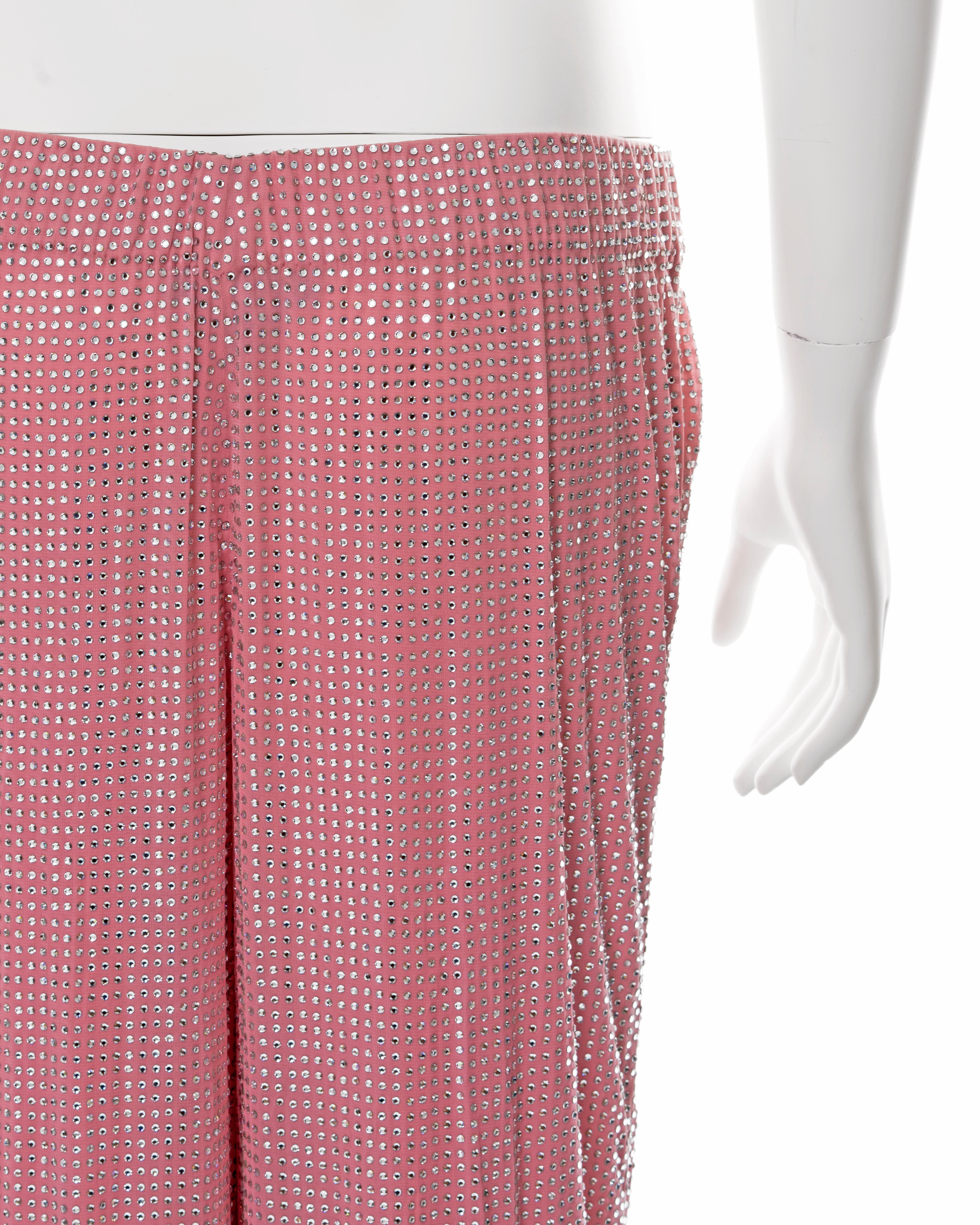 Gucci by Tom Ford pink crystal beaded low rise evening pants, ss 2000 For Sale 6
