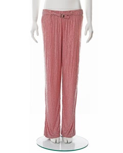 Gucci by Tom Ford pink crystal beaded low rise evening pants, ss 2000