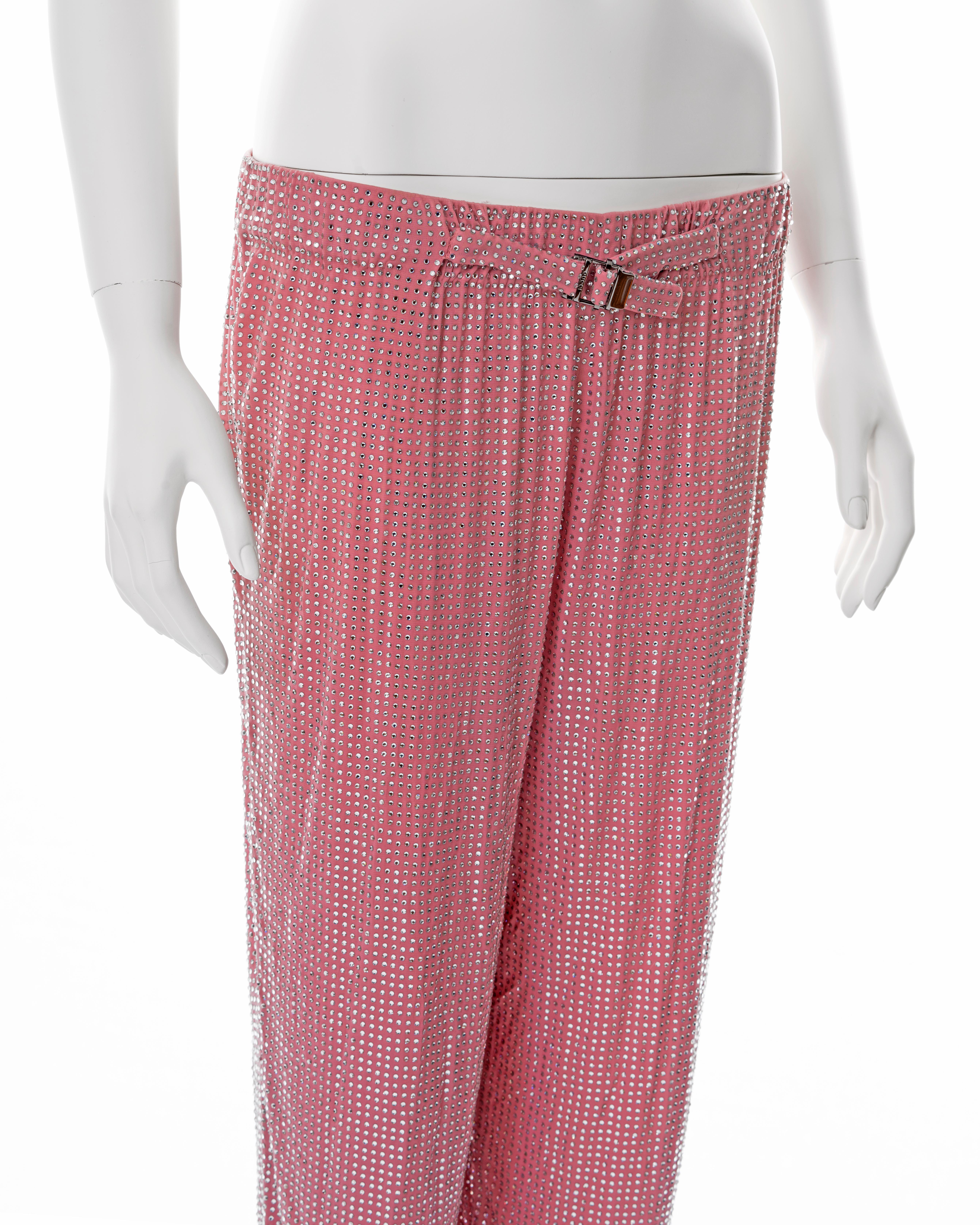 Gucci by Tom Ford pink crystal beaded low rise evening pants, ss 2000 For Sale 3
