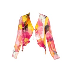 Gucci by Tom Ford pink floral printed silk blouse and panties, ss 1999