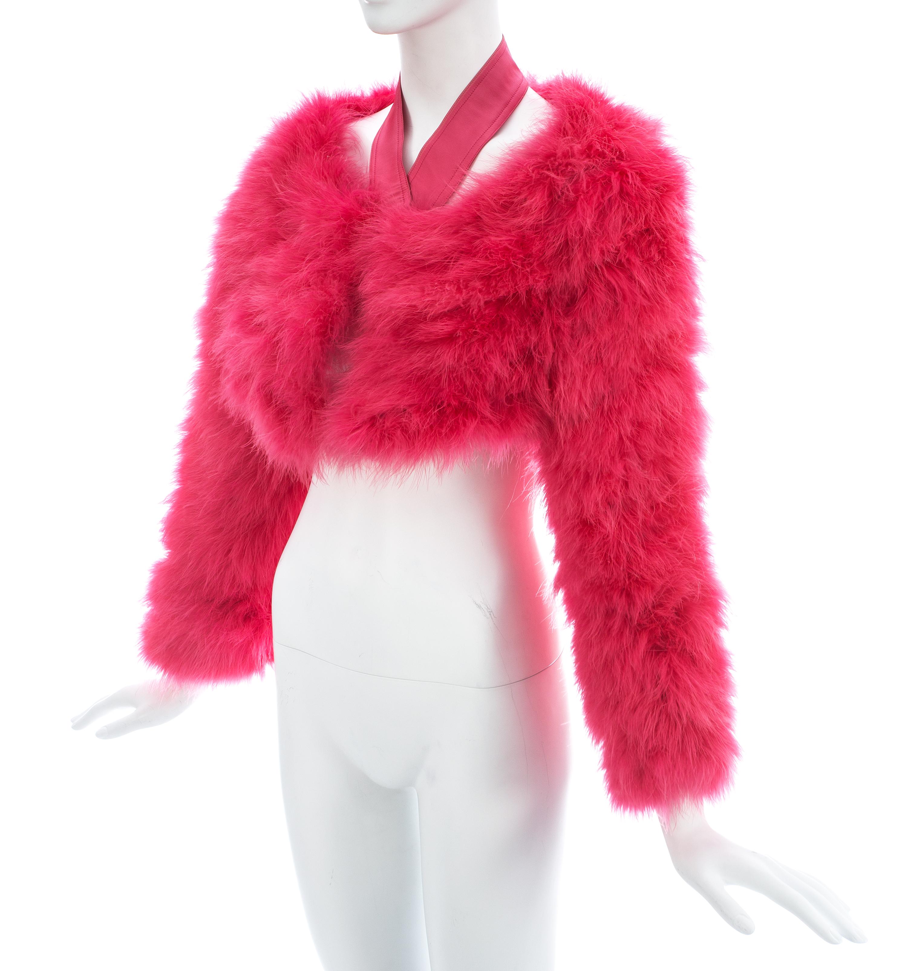 Pink Gucci by Tom Ford pink marabou bolero jacket, S/S 2004 