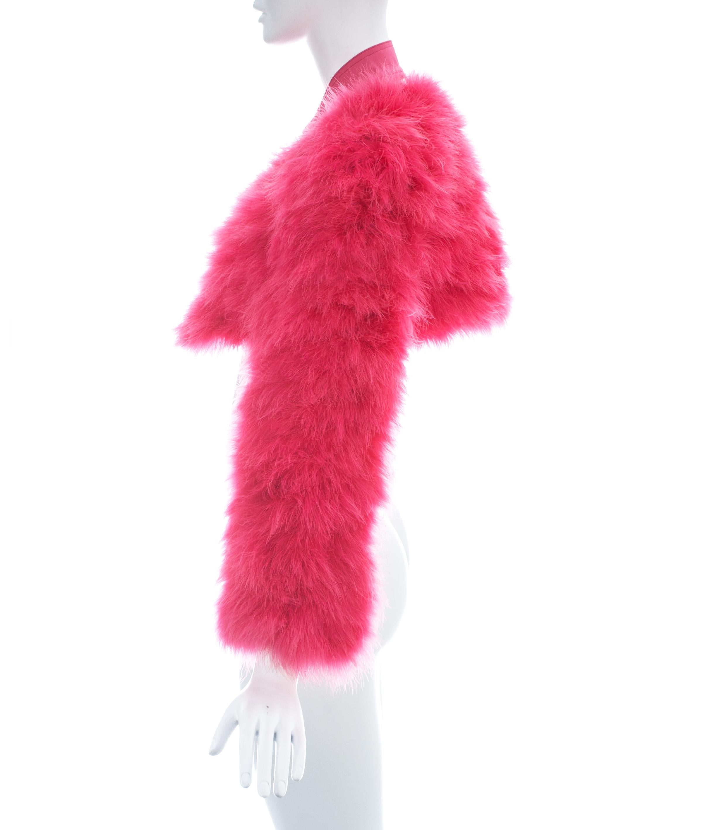 Gucci by Tom Ford pink marabou bolero jacket, S/S 2004  In Good Condition In London, GB